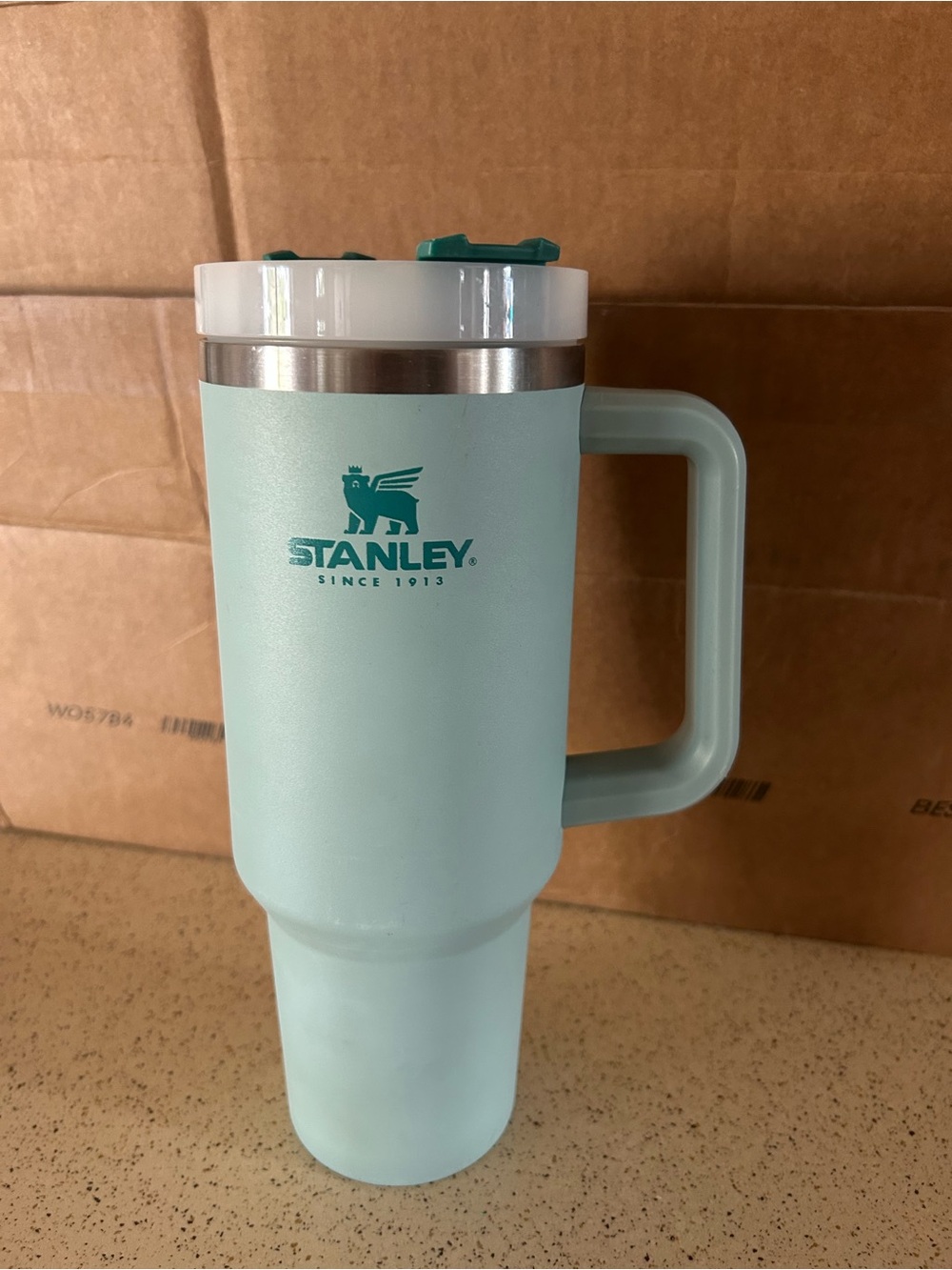 Stanley Seafoam Green Insulated Travel Mug with Handle - Picture 1 of 3